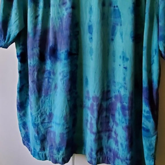 Painted Tommy bahama short sleeve silk shirt navy blue tropical beach vacation - Picture 8 of 10